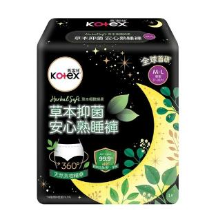  Kotex - 草本抑菌 安心熟睡褲 M-L 4 件裝