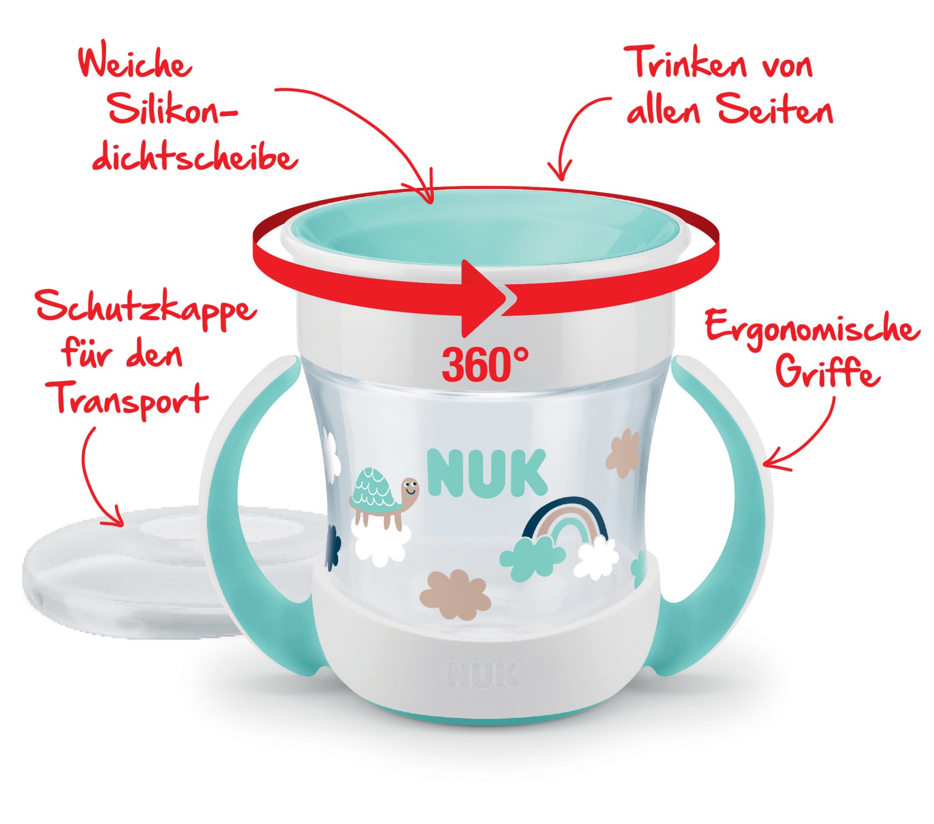 NUK Mini Magic Cup 160ml with drinking rim and lid