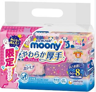 MOONY 嬰兒加厚水份濕紙巾 60張 x 8包入