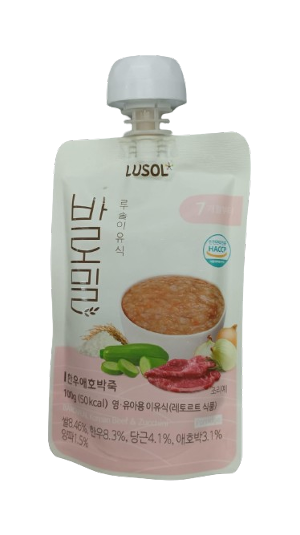 LUSOL-即食營養寶寶粥唧唧裝(牛肉&翠玉瓜) 7M+