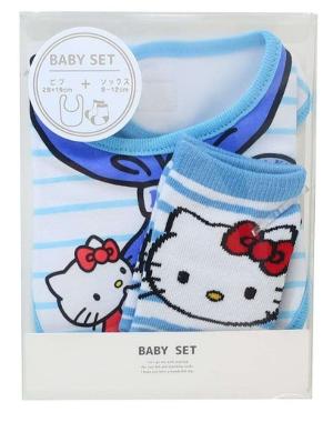 Japan Sanrio Bib & Socks Set - Hello Kitty / Friends