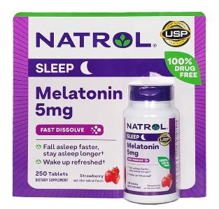 NATROL - 美國睡眠褪黑素 5mg 250片 速溶草莓味