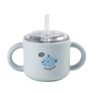 矽膠學習吸管雙柄杯150ml ( 3色)