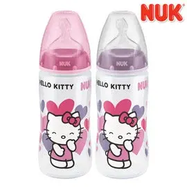 德國 NUK HELLO KITTY 300ml寬口徑PP奶瓶 /矽膠奶咀1號中孔