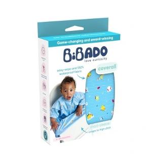 BiBaDo 短袖防水飯衣( 粉藍派對鴨)